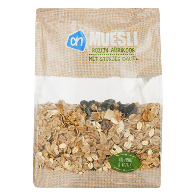 Huismerk Muesli rozijn abrikoos met stukjes dadel