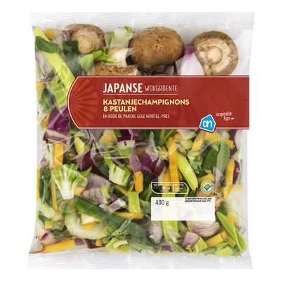 Huismerk Japanse wokgroente champignons-peulen