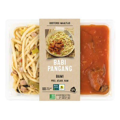 Huismerk Babi pangang met bami
