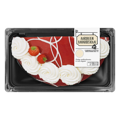 Huismerk Aardbeien bavaroise vlaai half