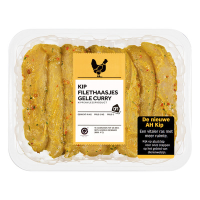 Huismerk Kipfilethaasjes gele curry