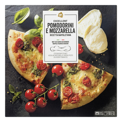 AH Excellent Steenoven pizza pomodorini e mozzarella