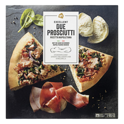 AH Excellent Steenoven pizza due prosciutti