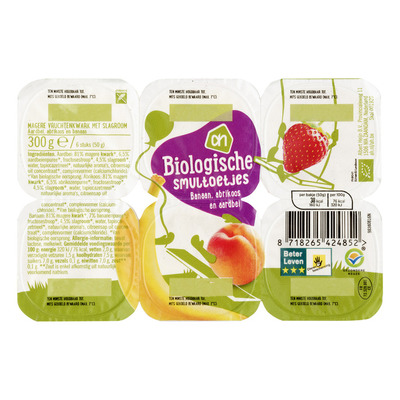 Huismerk Biologisch Smultoetjes banaan-abrikoos- aardbei
