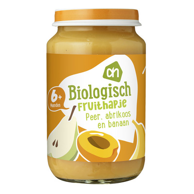 Huismerk Biologisch Fruithapje peer-abrikoos-banaan 6+