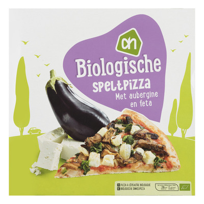 Huismerk Biologisch Speltpizza met aubergine en feta