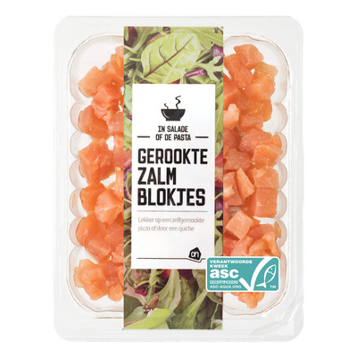 Huismerk Gerookte zalmblokjes