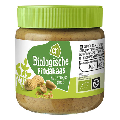 Huismerk Pindakaas met stukjes pinda