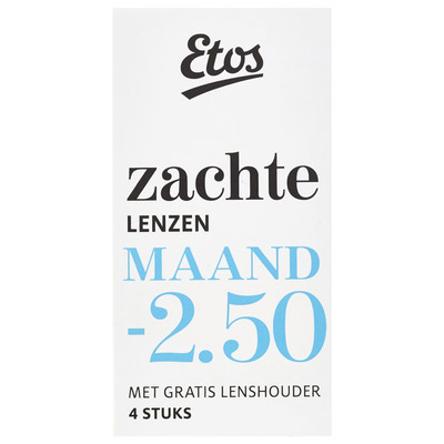 Etos Zachte maandlenzen -2,50 + lenshouder