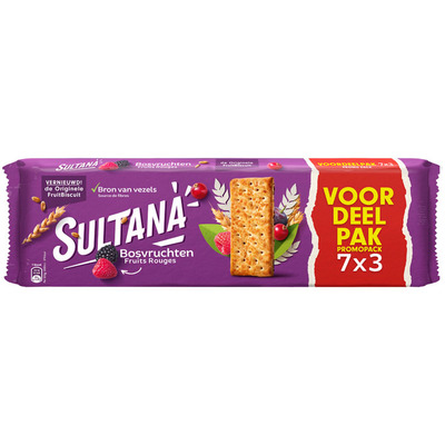 Sultana Fruitbiscuit bosvruchten 7-pak voordeel