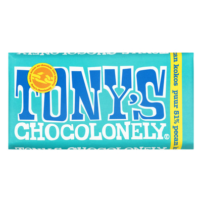 Tony's Chocolonely Puur 51% pecan-kokos