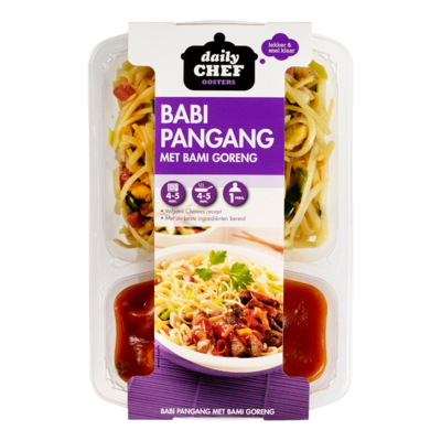 Huismerk Babi pangang met bami goreng
