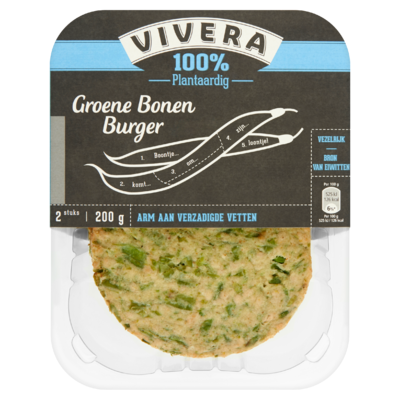 Vivera Groene Bonen Burger 2 Stuks 200 g