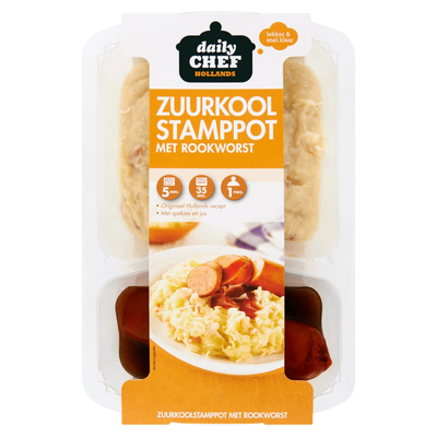 Daily Chef Hollands Zuurkool Stamppot Rookworst 500 g