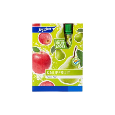 Huismerk Knijpfruit Appel-peer 4 X 100 Gr.