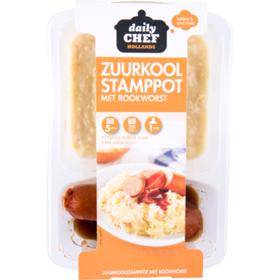 Daily Chef Zuurkool stampot met worst