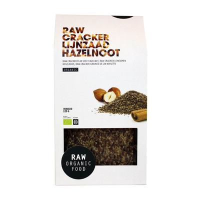 Raw Organic Food Cracker lijnzaad-hazelnoot