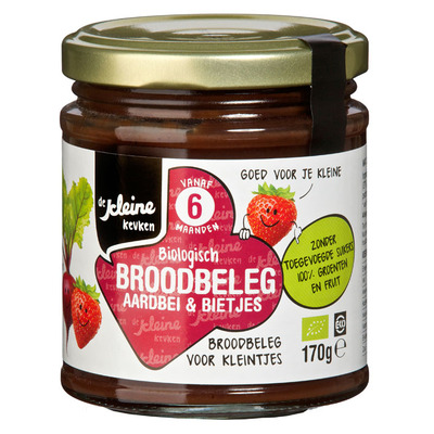 De Kleine Keuken Broodbeleg aarbei-bietjes 6mnd bio