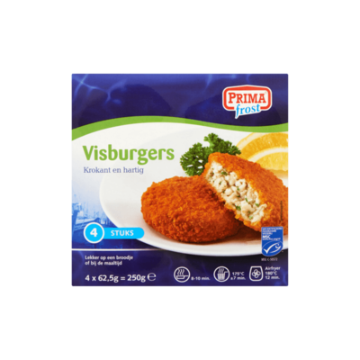 Prima Visburgers Krokant en Hartig