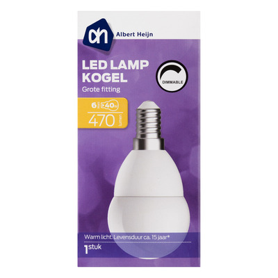 AH Led lamp kogel E14 40W 470 lumen