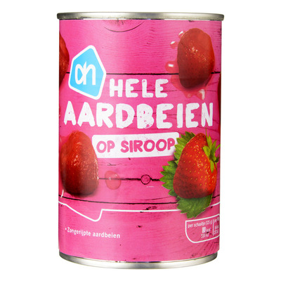 Huismerk Aardbeien op lichte siroop