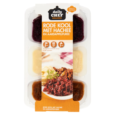 Huismerk Hollands Rode Kool Hachee Aardappelpuree 500 g