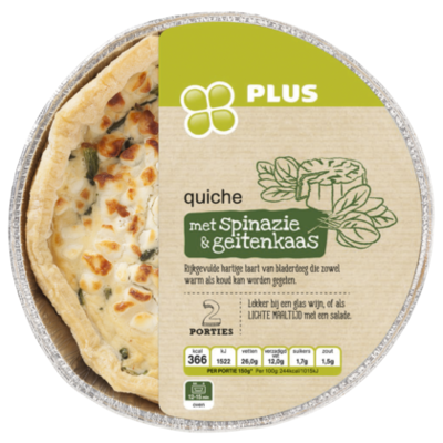 Huismerk Quiche Geitenkaas Spinazie
