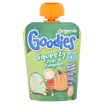 Organix Goodies Squeezy Peer & Pompoen 6 mnd