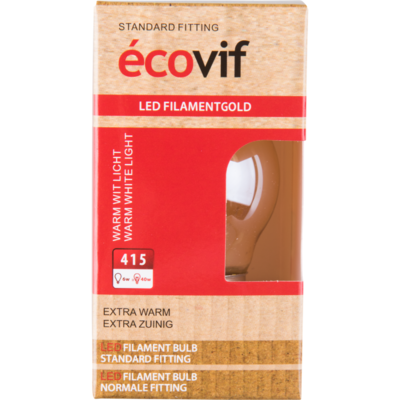 Écovif Led filament globe gold 6w e27