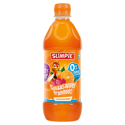 Slimpie Sinaasappel Framboos Limonadesiroop 580 ml
