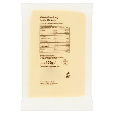 Gouda Kaas Jong 48+ Plakken 400 g