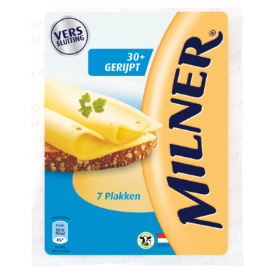 Milner Gerijpt 30+ Kaas 7 Plakken 175 g
