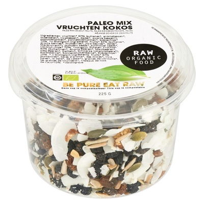 Raw Organic Food Paleo Mix Vruchten Kokos 225 g