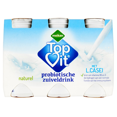MelkanHuismerk Probiotische Zuiveldrink Naturel 6 x 100 g