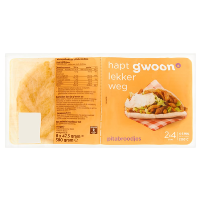 g'woon Pitabroodjes 2 x 4 Stuks