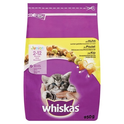 Whiskas Junior Kattenvoer Brokken met kip