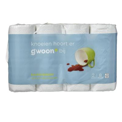 G'woon Keukenpapier 8 Rollen 2 Laags