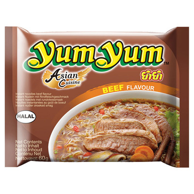 Yum Yum Beef flavour instant noodles