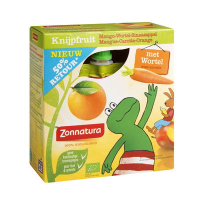 Zonnatura Knijpfruit mango - wortel - sinaasappel