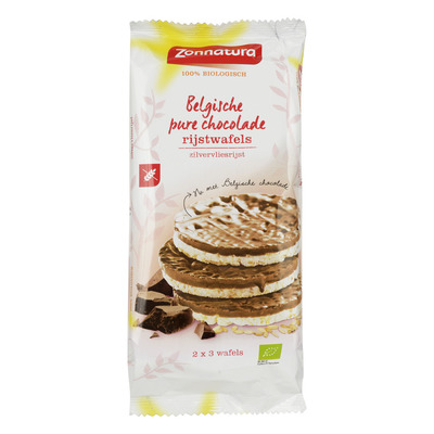 Zonnatura Belgische pure chocolade rijstwafels