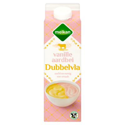 Huismerk Dubbelvla vanille-aardbei