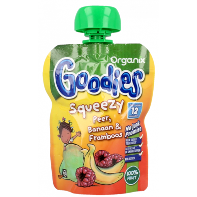 Organix Goodies squeezy peer, banaan en framboos