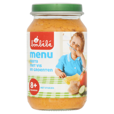 Huismerk Menu Pasta met Vis en Groenten 8+ Maanden 200 g