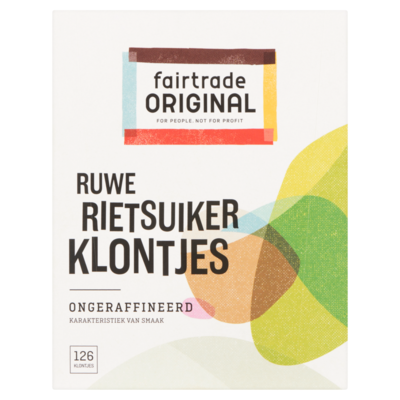 Fair Trade original Ruwe Rietsuiker Klontjes 126 Stuks 500 g