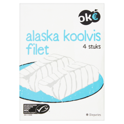 Budget Huismerk Alaska Koolvisfilet 4 Stuks 412 g