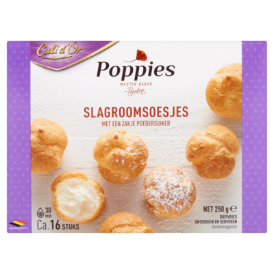 Poppies Slagroomsoesjes met een Zakje Poedersuiker 250 g