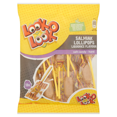 Look-O-Look Salmiak Lollipops 18 Stuks 195 g
