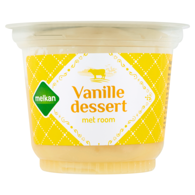 Huismerk Dessert met room vanille