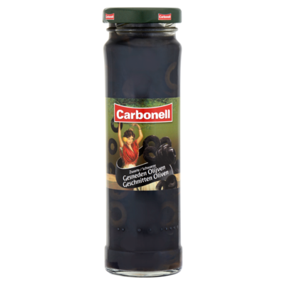 Carbonell Gesneden zwarte olijven 140 gram