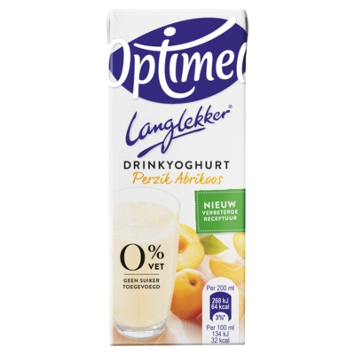 Optimel Langlekker Drinkyoghurt Perzik Abrikoos 6 x 200 ml